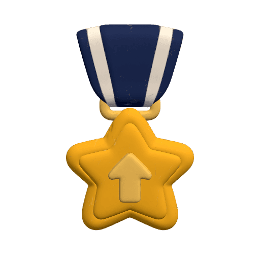 A star with an arrow pointing up
