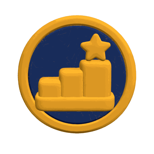A medal of steps climbing to a star