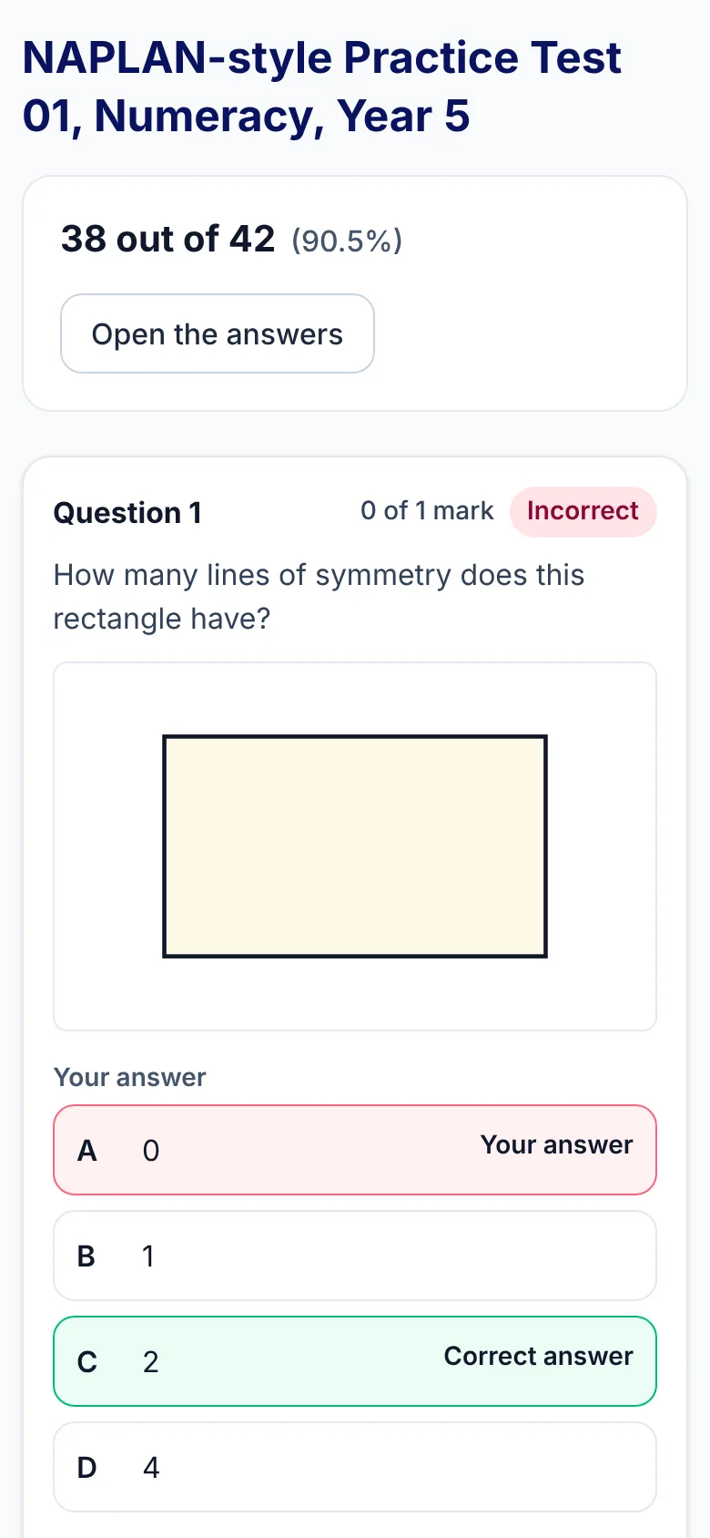 The review on a phone.